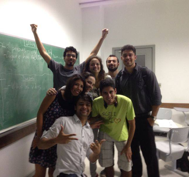 Photo of Gabriela Caesar and friends during university