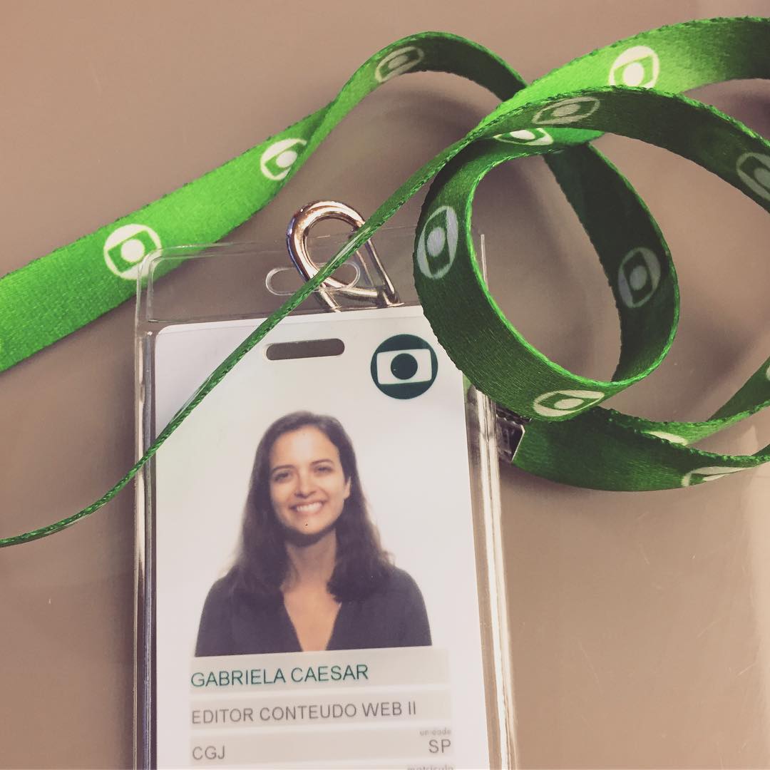 Photo of Gabriela's first ID at Globo